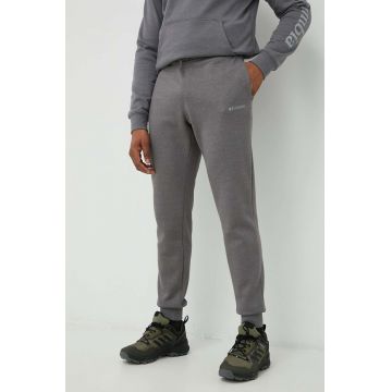 Columbia pantaloni de trening barbati, culoarea gri, neted