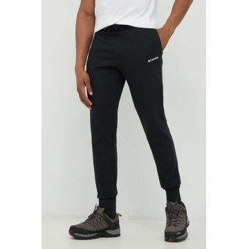 Columbia pantaloni de trening CSC Logo bărbați, culoarea negru, uni 1911601