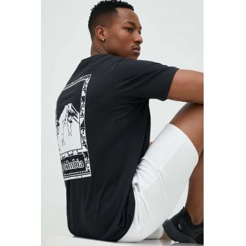 Columbia tricou din bumbac culoarea negru, modelator