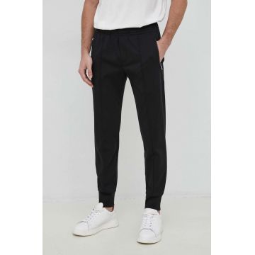 Emporio Armani pantaloni de trening barbati, culoarea negru, mulata