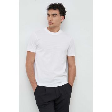 Emporio Armani tricou din bumbac culoarea alb, cu imprimeu