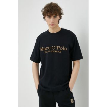 Marc O'Polo tricou din bumbac culoarea negru, cu imprimeu