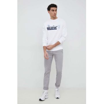 Pepe Jeans pantaloni James barbati, culoarea gri, mulata