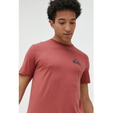 Quiksilver tricou din bumbac culoarea bordo, neted