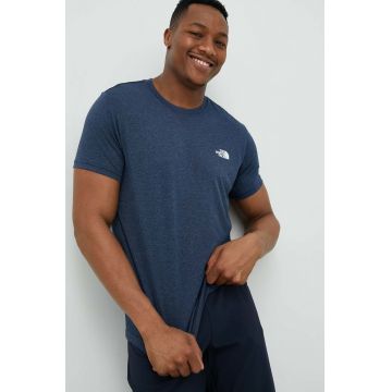 The North Face tricou sport Reaxion culoarea albastru marin, melanj