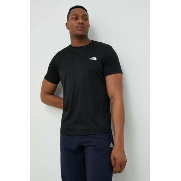 The North Face tricou sport Reaxion culoarea negru, neted