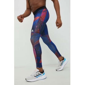 Adidas Performance leggins de alergare Saturday barbati, culoarea albastru marin, modelator