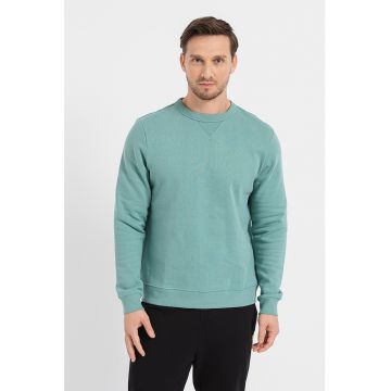 Bluza sport relaxed fit cu decolteu la baza gatului