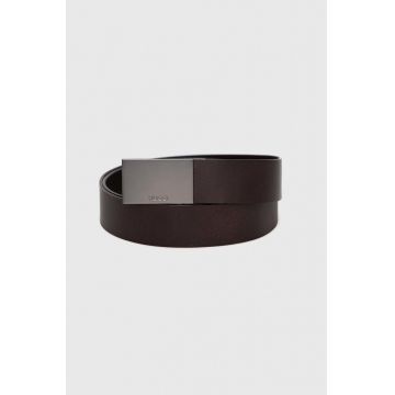 HUGO curea de piele barbati, culoarea maro