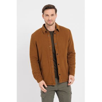 Jacheta-camasa cu captuseala de blana shearling sintetica