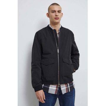 Medicine geaca bomber barbati, culoarea negru, de tranzitie