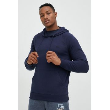 Quiksilver bluza barbati, culoarea albastru marin, cu glugă, neted