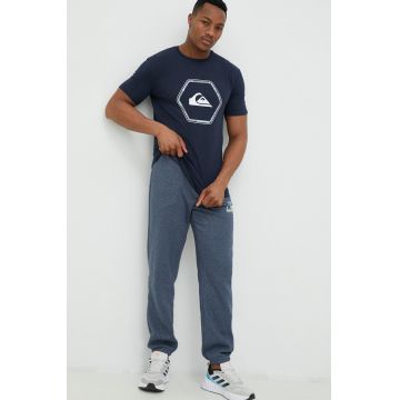 Quiksilver tricou din bumbac culoarea albastru marin, cu imprimeu