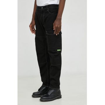 G-Star Raw pantaloni Barbati, culoarea negru, cu fason cargo
