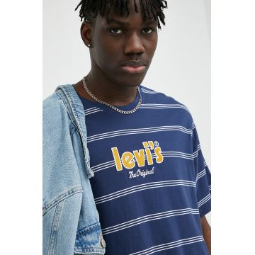Levi's tricou din bumbac Culoarea albastru marin, modelator