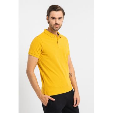 Tricou polo din material pique cu logo brodat Classic