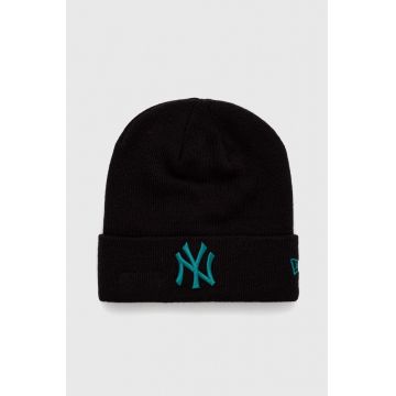 New Era caciula culoarea negru, din tricot gros
