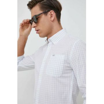 Pepe Jeans camasa din bumbac Larry barbati, culoarea alb, cu guler button-down, slim