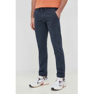 Pepe Jeans pantaloni Sloane barbati, culoarea albastru marin, drept