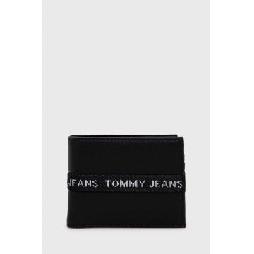 Tommy Jeans portofel barbati, culoarea negru