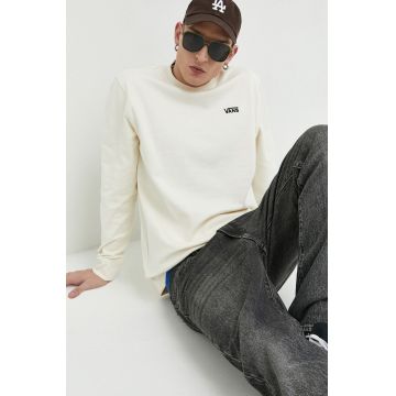 Vans hanorac de bumbac barbati, culoarea bej, neted