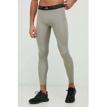 adidas Performance leggins de antrenament Techfit culoarea verde, neted