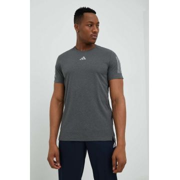 Adidas Performance tricou de alergare Own the Run culoarea gri, cu imprimeu