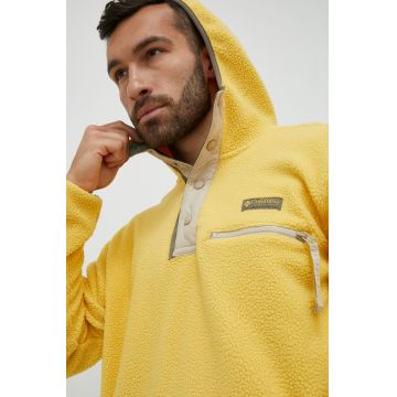 Columbia bluza barbati, culoarea galben, cu glugă, neted