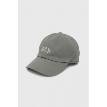 GAP șapcă de baseball din bumbac culoarea gri, neted