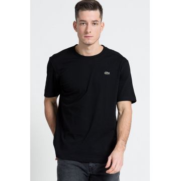 Lacoste tricou culoarea negru, material uni TH7618-001