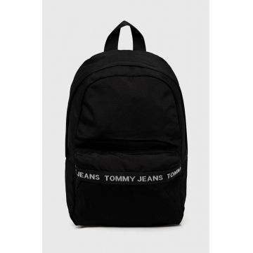 Tommy Jeans rucsac barbati, culoarea negru, mare, cu imprimeu