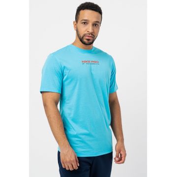 Tricou cu imprimeu logo si tehnologie Dri Fit pentru fitness