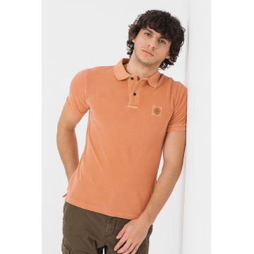 Tricou polo din pique cu aplicatie logo