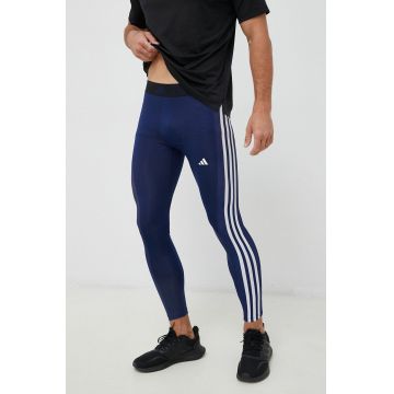 adidas Performance leggins de antrenament Techfit culoarea albastru marin, cu imprimeu