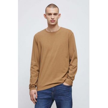 Medicine longsleeve barbati, culoarea maro, neted