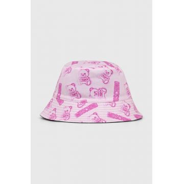 Moschino palarie reversibila din bumbac culoarea roz, bumbac