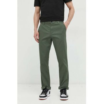 Tommy Jeans pantaloni barbati, culoarea verde, mulata