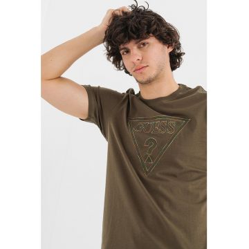 Tricou din bumbac cu broderie logo