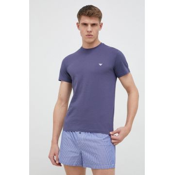 Emporio Armani Underwear pijama barbati, culoarea albastru marin, modelator