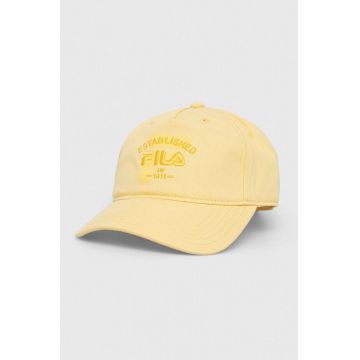 Fila șapcă de baseball din bumbac culoarea galben, cu imprimeu
