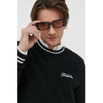 Hollister Co. pulover barbati, culoarea negru