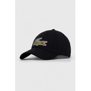 Lacoste șapcă de baseball din bumbac culoarea negru, cu imprimeu RK9871-HBP