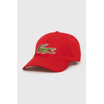 Lacoste șapcă de baseball din bumbac culoarea rosu, cu imprimeu RK9871-HBP