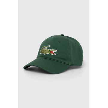 Lacoste șapcă de baseball din bumbac culoarea verde, cu imprimeu RK9871-HBP