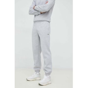 Lacoste pantaloni de trening culoarea gri, melanj