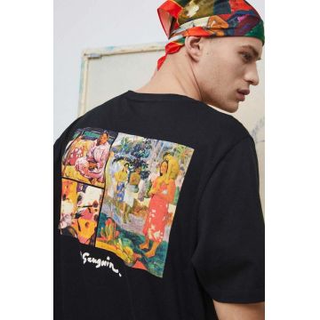 Medicine tricou din bumbac culoarea negru, cu imprimeu