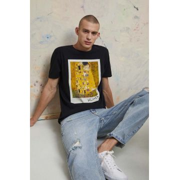 Medicine tricou din bumbac culoarea negru, cu imprimeu
