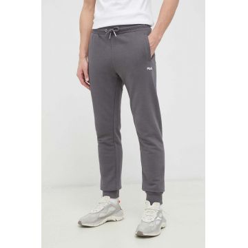 Fila pantaloni de trening culoarea gri, neted