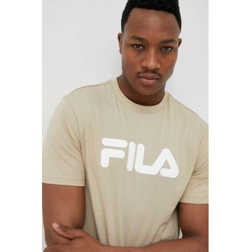 Fila tricou din bumbac culoarea bej, cu imprimeu