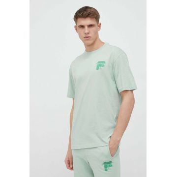 Fila tricou din bumbac culoarea turcoaz, cu imprimeu